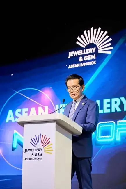 AGJA President Suttipong Damrongsakul speaking at JGAB 2026 ASEAN Plus launch